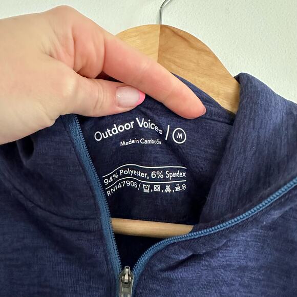 Outdoor Voices 1/4 Zip Pullover Sweater Blue M - Picture 4 of 6